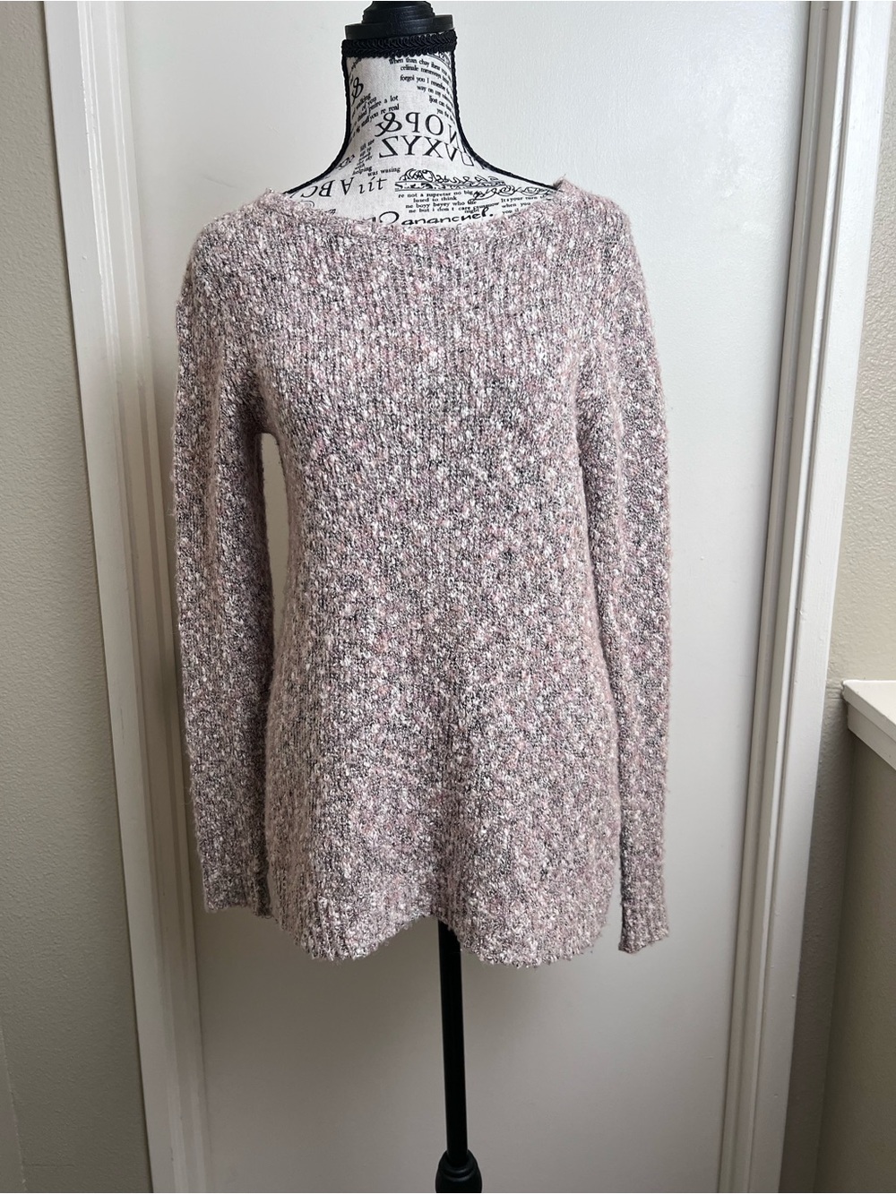 Buffalo David Bitton XS Pink Mauve Marled Knit Wool Blend Sweater